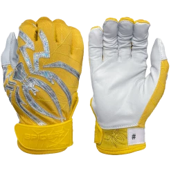 Gear 2022 Spiderz PRIZM Batting Gloves: Yellow/Silver
