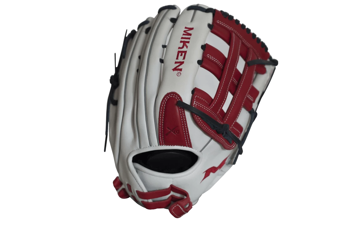 Miken Pro Series 13.5″ Slow Pitch Fielding Glove – White/Scarlet/Navy: PRO135WSN 4 Miken Pro Series 13.5″ Slow Pitch Fielding Glove – White/Scarlet/Navy: PRO135WSN