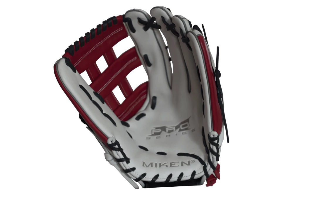 Gear Miken Pro Series 14″ Slow Pitch Fielding Glove – White/Scarlet/Navy: PRO140WSN 6 Gear Miken Pro Series 14″ Slow Pitch Fielding Glove – White/Scarlet/Navy: PRO140WSN