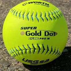 Worth 12" Super Gold Dot PRO M USSSA Slowpitch Softballs (Dozen): UM12CY
