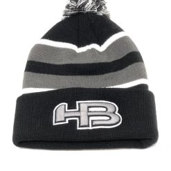 Apparel HB Sports Striped Color Winter Pom-Pom Beanie Hat