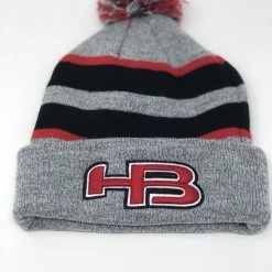 Apparel HB Sports Striped Color Winter Pom-Pom Beanie Hat