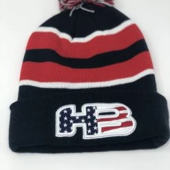 Apparel HB Sports Striped Color Winter Pom-Pom Beanie Hat
