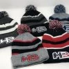 Apparel HB Sports Striped Color Winter Pom-Pom Beanie Hat