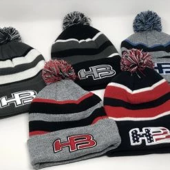 Apparel HB Sports Striped Color Winter Pom-Pom Beanie Hat
