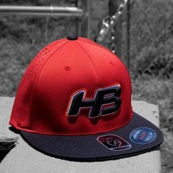 HB Sports Headbanger Sports I8503 Cap America Flexfit Perforated Performance Hat: Red & Black Apparel