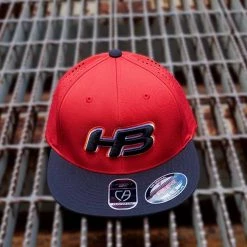 HB Sports Headbanger Sports I8503 Cap America Flexfit Perforated Performance Hat: Red & Black Apparel
