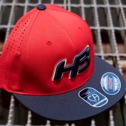 HB Sports Headbanger Sports I8503 Cap America Flexfit Perforated Performance Hat: Red & Black Apparel