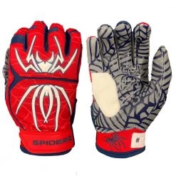 Gear 2021 Spiderz HYBRID Batting Gloves: Red/Navy Blue/White