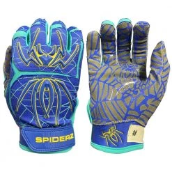 Gear 2021 Spiderz HYBRID Small Batch Batting Gloves: Royal/Turquoise/Yellow