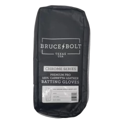 Bruce Bolt PREMIUM PRO Chrome Series Short Cuff Batting Gloves: White Gear