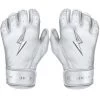 Bruce Bolt PREMIUM PRO Chrome Series Short Cuff Batting Gloves: White Gear
