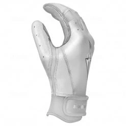 Bruce Bolt PREMIUM PRO Chrome Series Short Cuff Batting Gloves: White Gear