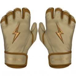 Bruce Bolt PREMIUM PRO Gold Series Batting Gloves: Short Cuff