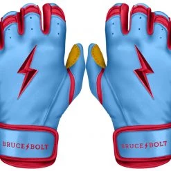 Bruce Bolt PREMIUM PRO BADER Series Short Cuff Batting Gloves: Baby Blue Gear