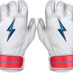 Bruce Bolt PREMIUM PRO BRINSON Series Short Cuff Batting Gloves: White