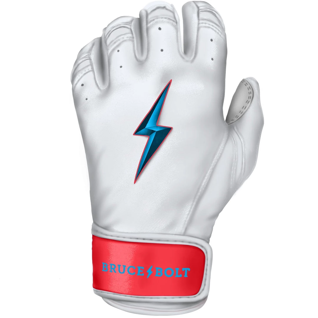 Bruce Bolt PREMIUM PRO BRINSON Series Short Cuff Batting Gloves: White 4 Bruce Bolt PREMIUM PRO BRINSON Series Short Cuff Batting Gloves: White