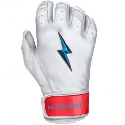 Bruce Bolt PREMIUM PRO BRINSON Series Short Cuff Batting Gloves: White 10 Bruce Bolt PREMIUM PRO BRINSON Series Short Cuff Batting Gloves: White