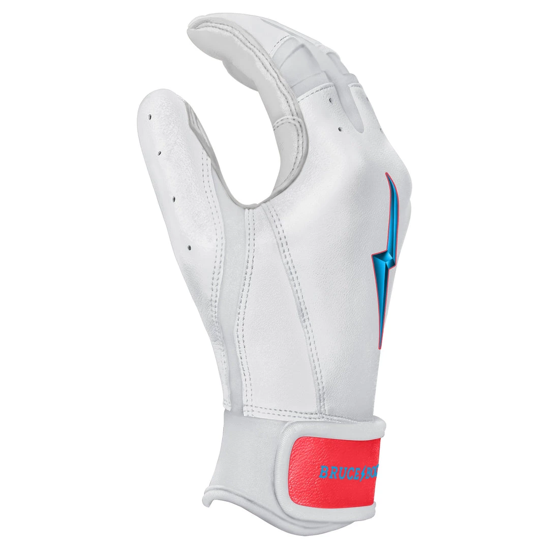 Bruce Bolt PREMIUM PRO BRINSON Series Short Cuff Batting Gloves: White 7 Bruce Bolt PREMIUM PRO BRINSON Series Short Cuff Batting Gloves: White