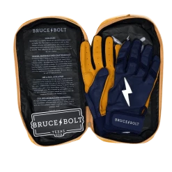 Bruce Bolt PREMIUM PRO Short Cuff Batting Gloves: Navy