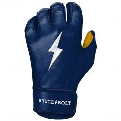 Bruce Bolt PREMIUM PRO Short Cuff Batting Gloves: Navy