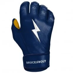 Bruce Bolt PREMIUM PRO Short Cuff Batting Gloves: Navy