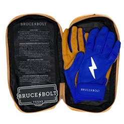 Bruce Bolt PREMIUM PRO Short Cuff Batting Gloves: Royal 17 Bruce Bolt PREMIUM PRO Short Cuff Batting Gloves: Royal
