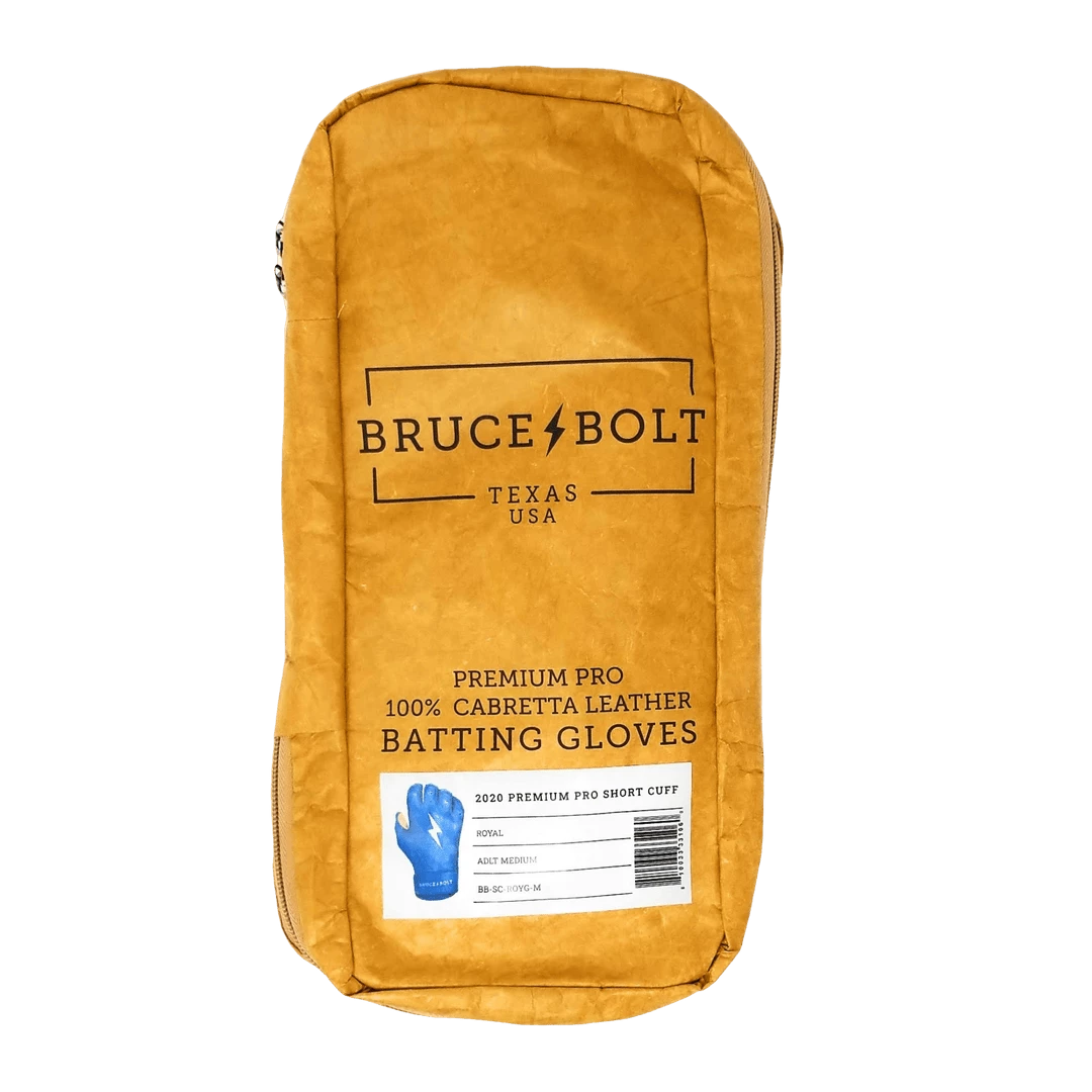 Bruce Bolt PREMIUM PRO Short Cuff Batting Gloves: Royal 9 Bruce Bolt PREMIUM PRO Short Cuff Batting Gloves: Royal