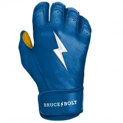 Bruce Bolt PREMIUM PRO Short Cuff Batting Gloves: Royal 21 Bruce Bolt PREMIUM PRO Short Cuff Batting Gloves: Royal