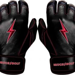 Bruce Bolt PREMIUM PRO TC42 Series Short Cuff Batting Gloves: Black