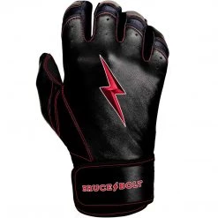 Bruce Bolt PREMIUM PRO TC42 Series Short Cuff Batting Gloves: Black