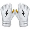 Gear Bruce Bolt PREMIUM PRO Short Cuff Batting Gloves: White