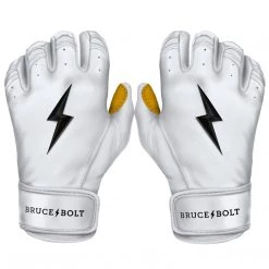 Gear Bruce Bolt PREMIUM PRO Short Cuff Batting Gloves: White