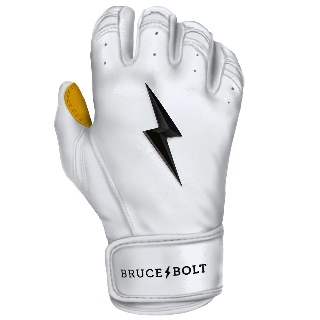 Gear Bruce Bolt PREMIUM PRO Short Cuff Batting Gloves: White 11 Gear Bruce Bolt PREMIUM PRO Short Cuff Batting Gloves: White