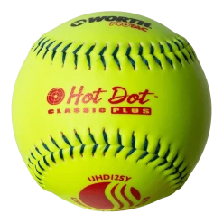 Worth 12" Classic Plus USSSA Hot Dot Slowpitch Softballs (Dozen): UHD12SY Gear
