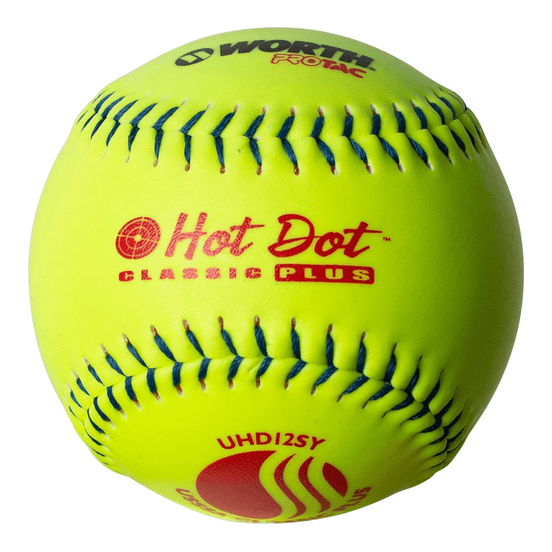 Worth 12" Classic Plus USSSA Hot Dot Slowpitch Softballs (Dozen): UHD12SY Gear 3 Worth 12" Classic Plus USSSA Hot Dot Slowpitch Softballs (Dozen): UHD12SY Gear