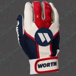 Gear Worth Adult Red, White, And Blue Team Batting Gloves: WBATGL-RWB 7 Gear Worth Adult Red, White, And Blue Team Batting Gloves: WBATGL-RWB