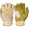2021 Spiderz HYBRID Small Batch Batting Gloves: White/Gold Gear