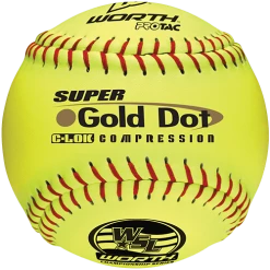 Worth 12" Super Gold Dot WSL Slowpitch Softballs (Dozen): YS44WSLS