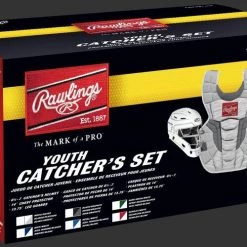 Rawlings Youth White/Silver VELO 2.0 Catcher's Gear Box Set: CSV2Y-W/SIL