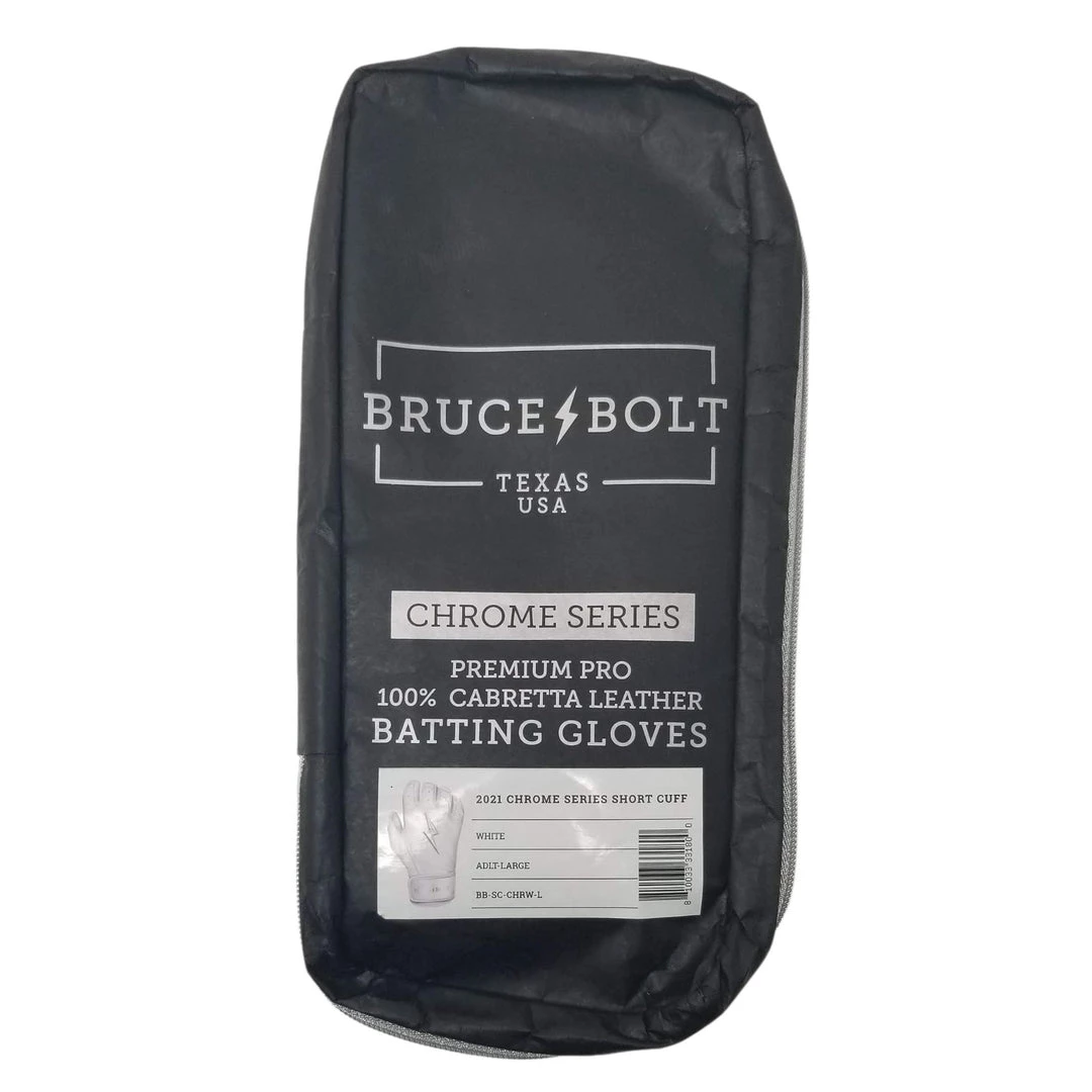 Gear Bruce Bolt PREMIUM PRO Chrome Series Short Cuff Batting Gloves: Black 5 Gear Bruce Bolt PREMIUM PRO Chrome Series Short Cuff Batting Gloves: Black
