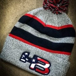 Apparel HB Sports Striped Color Winter Pom-Pom Beanie Hat