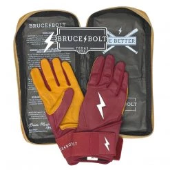 Gear Bruce Bolt PREMIUM PRO Long Cuff Batting Gloves: Maroon