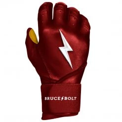 Gear Bruce Bolt PREMIUM PRO Long Cuff Batting Gloves: Maroon
