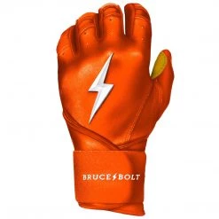 Bruce Bolt PREMIUM PRO Long Cuff Batting Gloves: Orange 11 Bruce Bolt PREMIUM PRO Long Cuff Batting Gloves: Orange
