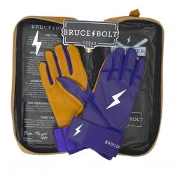 Bruce Bolt PREMIUM PRO Long Cuff Batting Gloves: Purple 13 Bruce Bolt PREMIUM PRO Long Cuff Batting Gloves: Purple