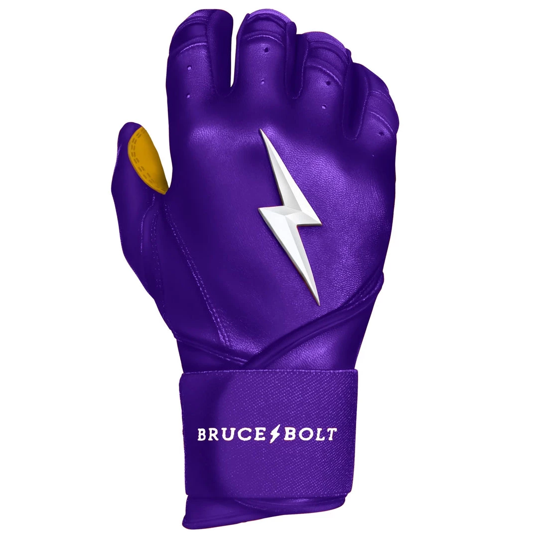Bruce Bolt PREMIUM PRO Long Cuff Batting Gloves: Purple 4 Bruce Bolt PREMIUM PRO Long Cuff Batting Gloves: Purple