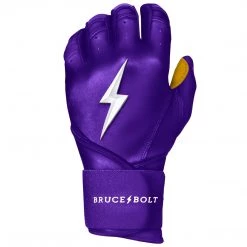 Bruce Bolt PREMIUM PRO Long Cuff Batting Gloves: Purple 11 Bruce Bolt PREMIUM PRO Long Cuff Batting Gloves: Purple