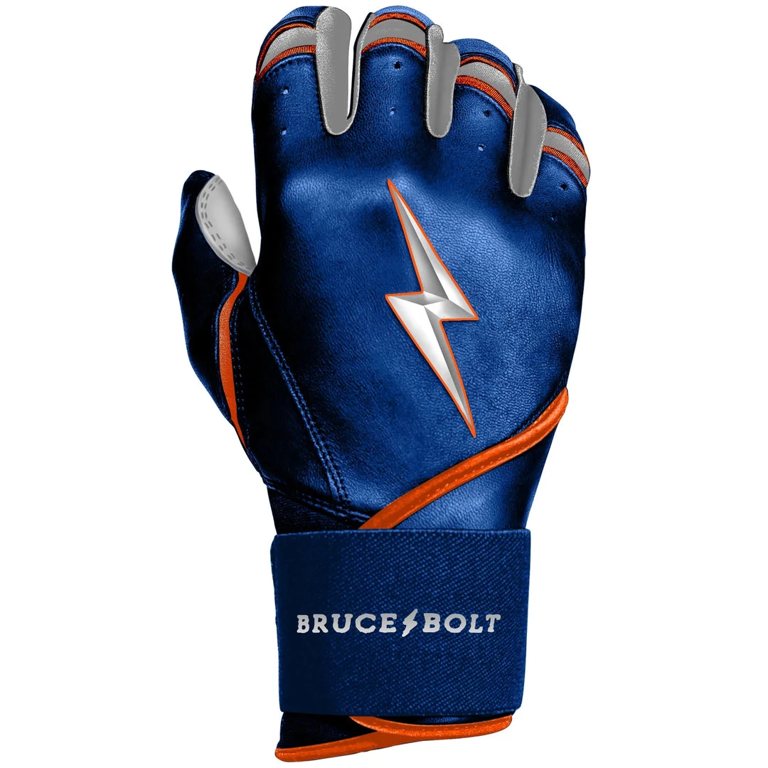 Bruce Bolt PREMIUM PRO NIMMO Long Cuff Batting Gloves: Mets Blue 4 Bruce Bolt PREMIUM PRO NIMMO Long Cuff Batting Gloves: Mets Blue