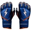 Bruce Bolt PREMIUM PRO NIMMO Long Cuff Batting Gloves: Mets Blue